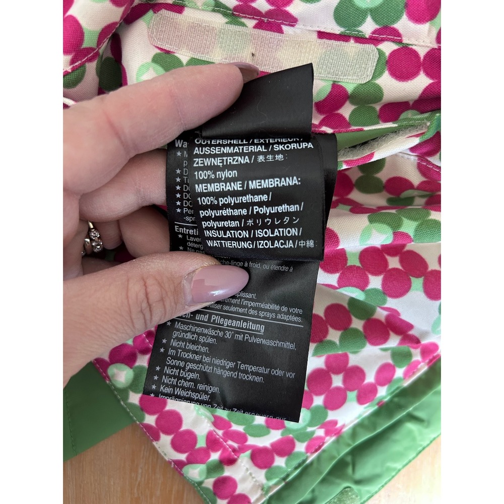 Burton Reversible Puffer Vest Green Pink Geometric Dot Girls XL Womens XS/S - Picture 10 of 12